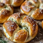 Mozzarella Stuffed Rosemary Parmesan Soft Pretzels