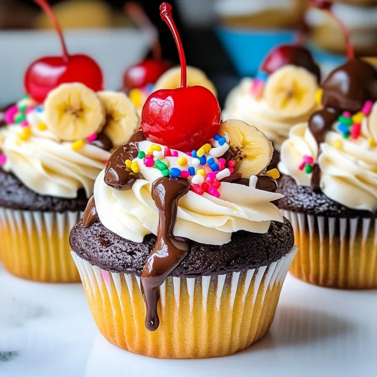 Banana Split Cupcakes