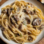 Caramelized Leek and Mushroom Gruyere Pasta