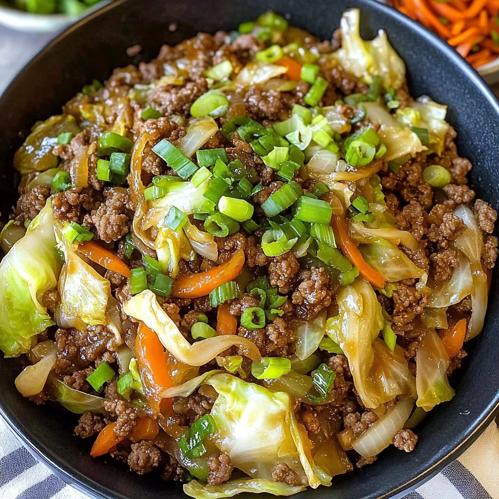 Chinese Ground Beef and Cabbage Stir-Fry