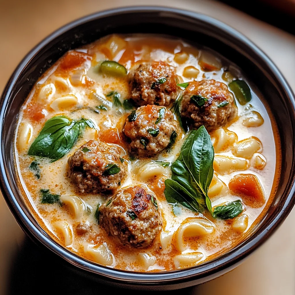 Creamy Italian Meatball Soup