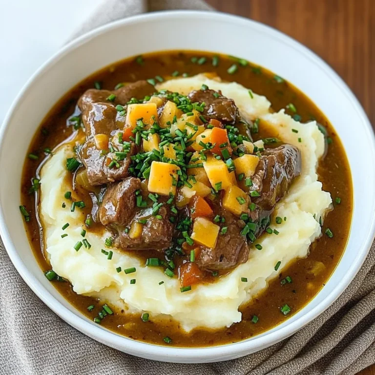 Fall Apple Cider Stew over Mashed Potatoes