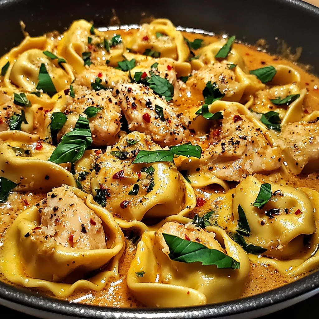 One-Pot Spicy Garlic Butter Chicken Tortellini