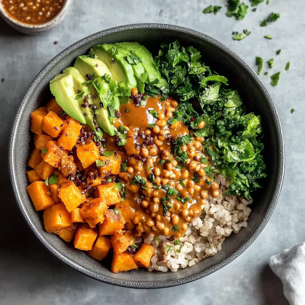 Thai Peanut Sweet Potato Buddha Bowl